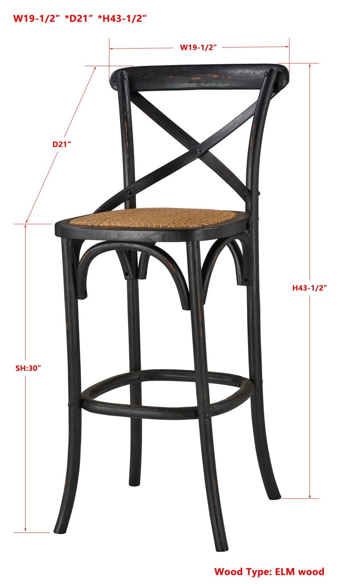 Bennett X-Back Bar Stool – Forty West Designs