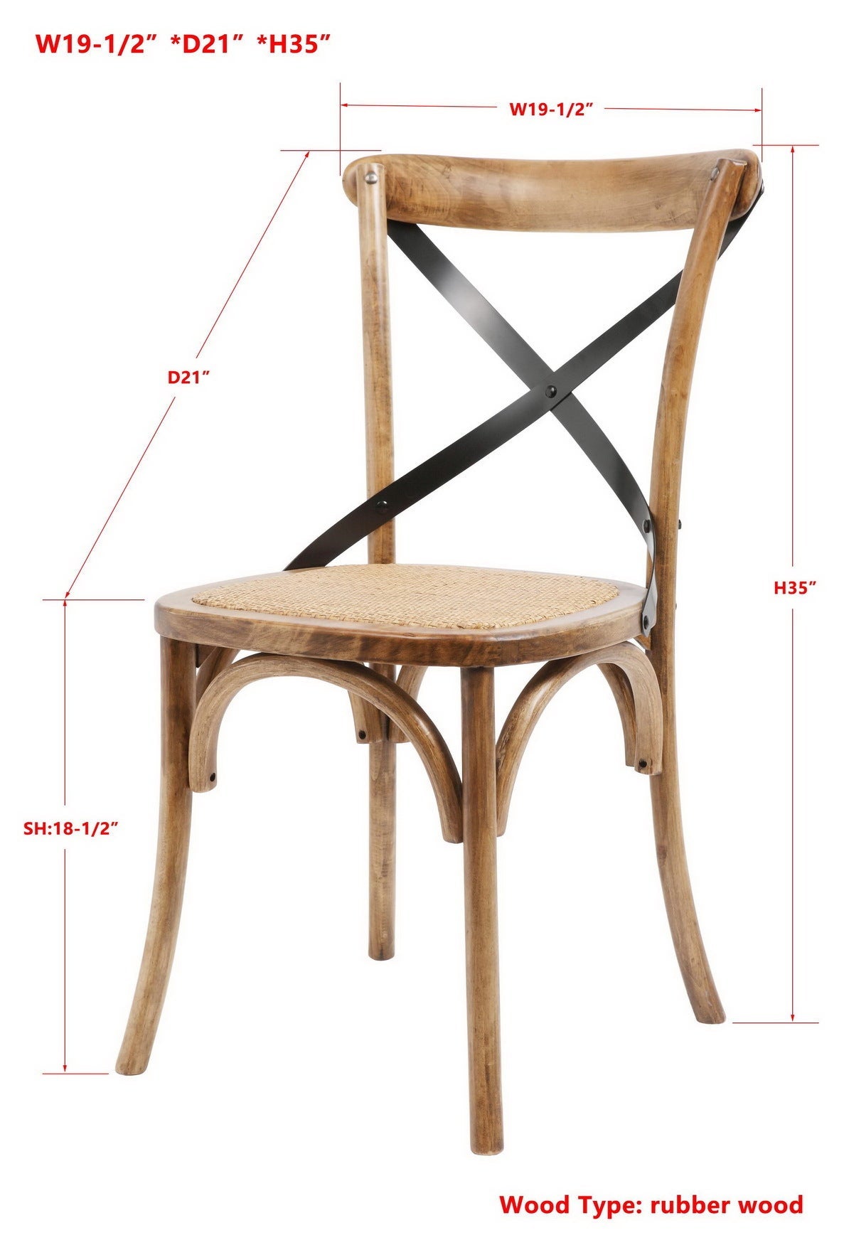Church’s／BALMORAL／75F Brody X-Back Side Chair – Forty West Designs