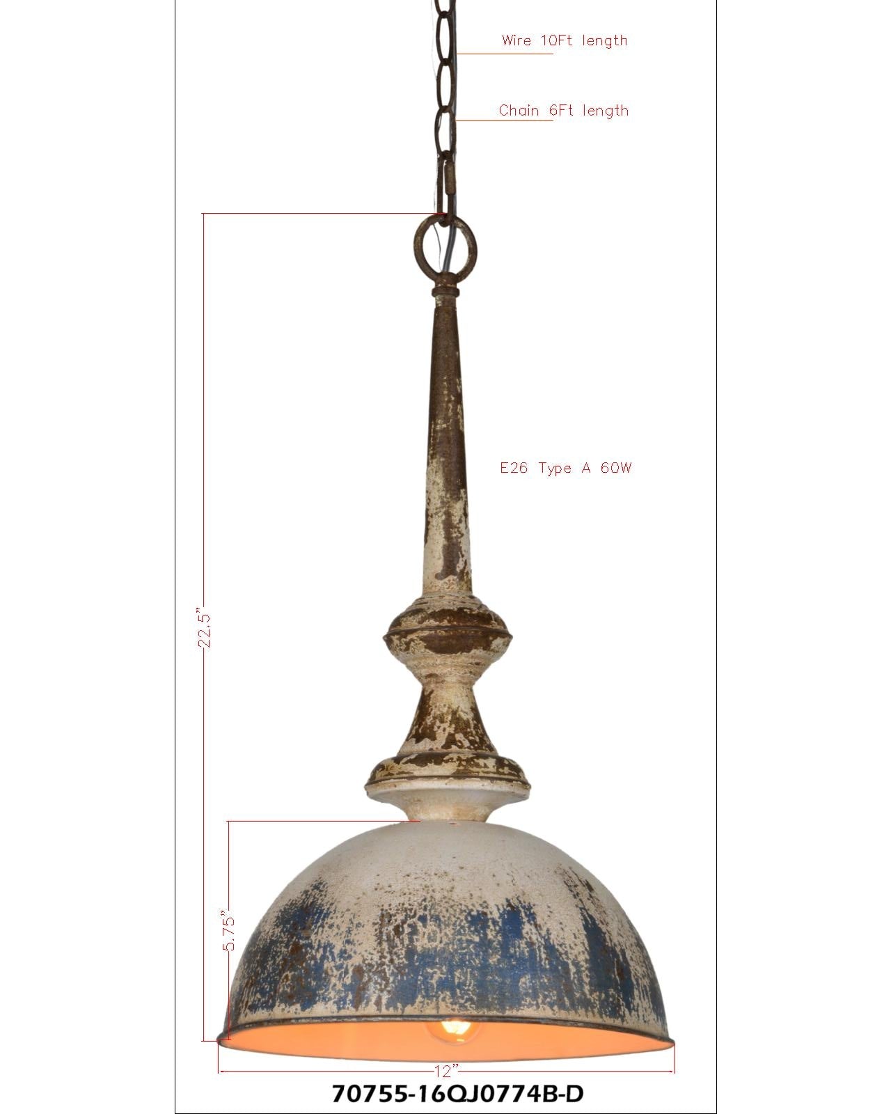 Liza 1-Lt Metal Pendant – Forty West Designs